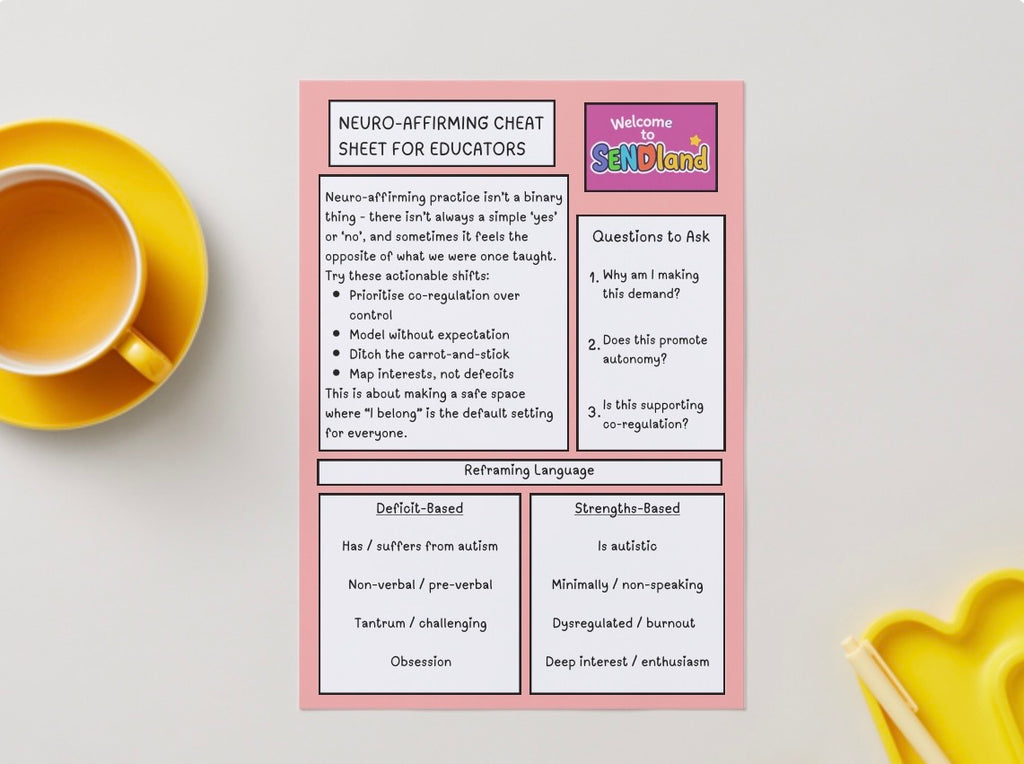 Neuro-Affirming Cheat Sheet for Educators