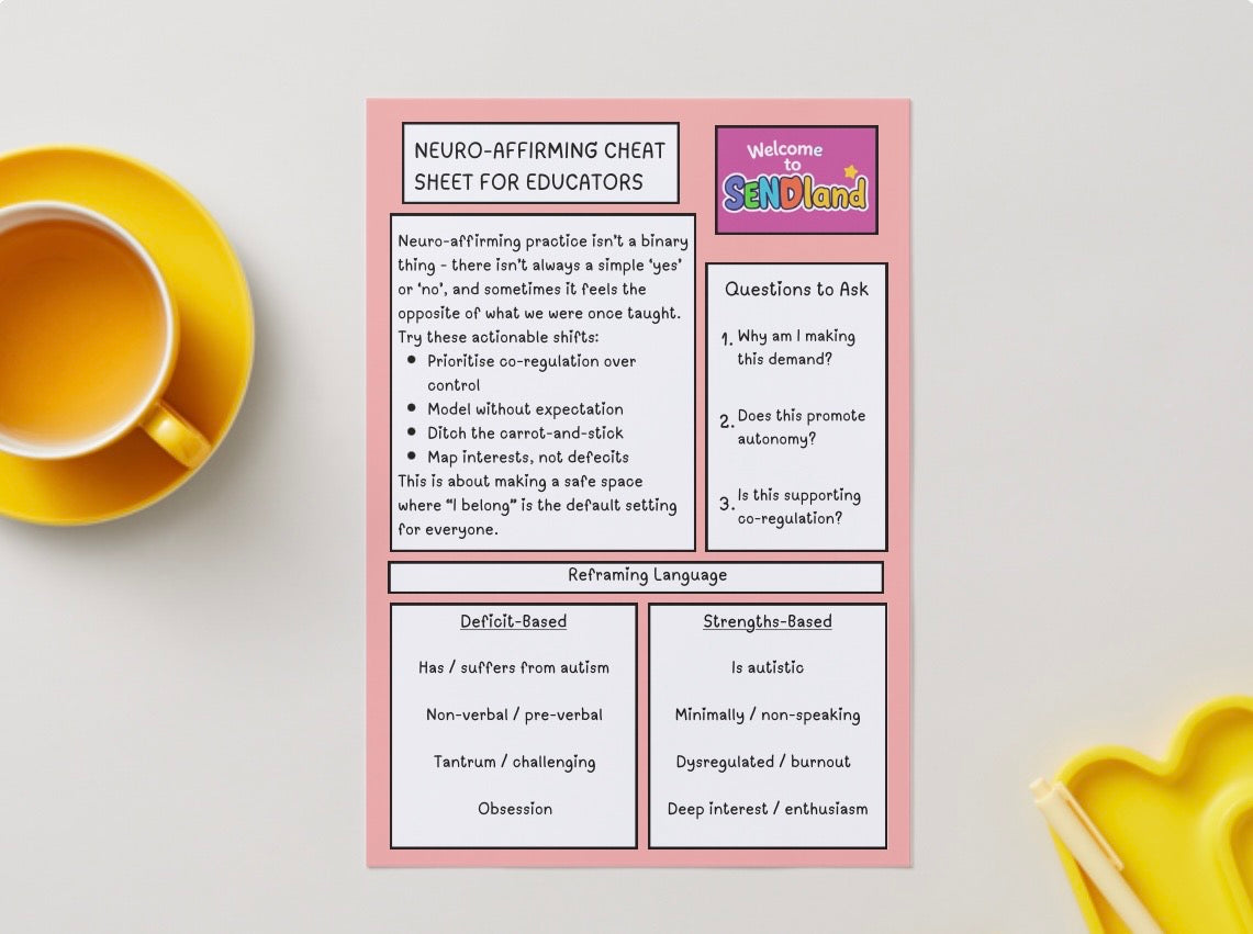 Neuro-Affirming Cheat Sheet for Educators