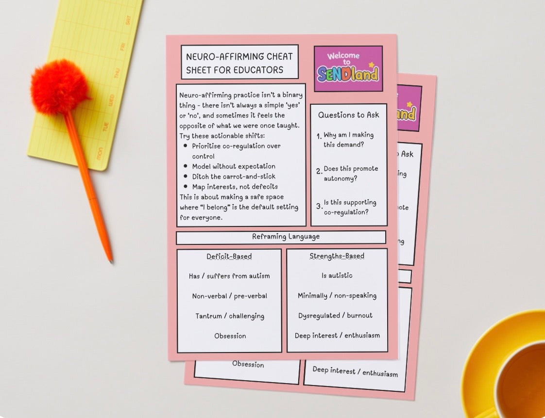 Neuro-Affirming Cheat Sheet for Educators